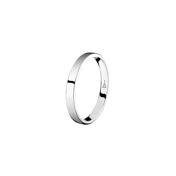 Lepage 3 mm Emoi wedding ring in polished white gold