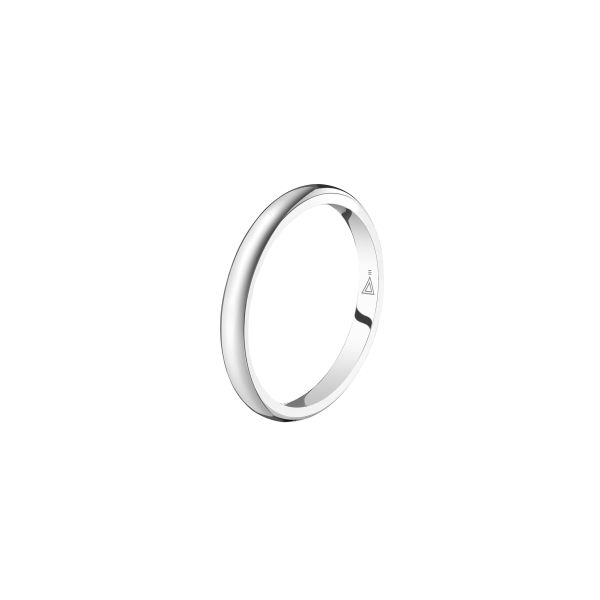 Lepage 2 mm Prémisse wedding ring in polished white gold