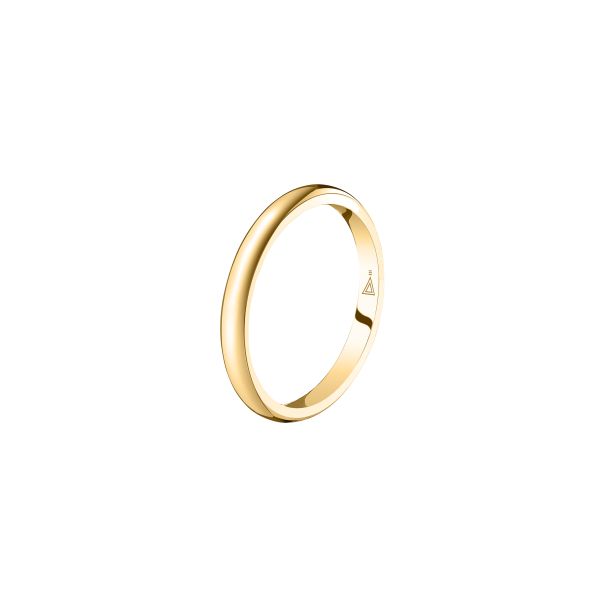 Lepage 2 mm Prémisse wedding ring in polished yellow gold