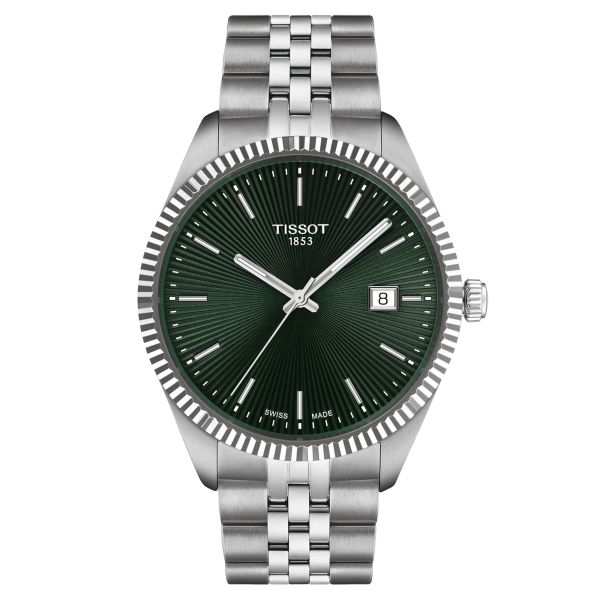 Montre Tissot T-Classic Ballade quartz cadran vert bracelet acier 40 mm T156.410.11.091.00