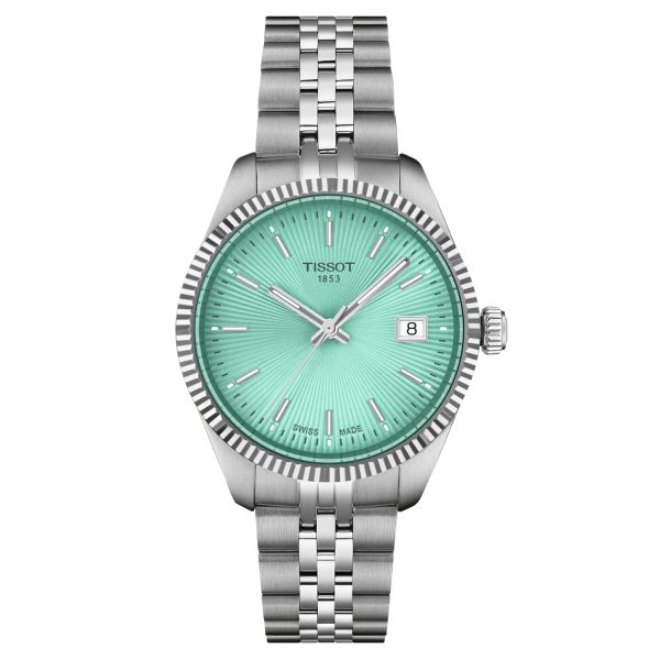 Montre Tissot T-Classic Ballade quartz cadran vert clair bracelet acier 34 mm T156.210.11.091.00