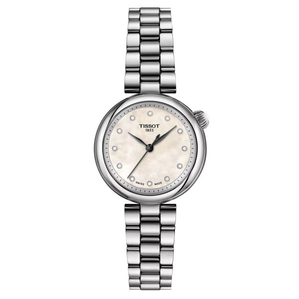 Montre Tissot Désir quartz index diamants cadran nacre blanche bracelet acier 28 mm T152.010.11.116.00