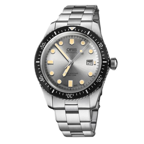 Montre Oris Divers Sixty-Five automatique cadran gris bracelet acier 42 mm