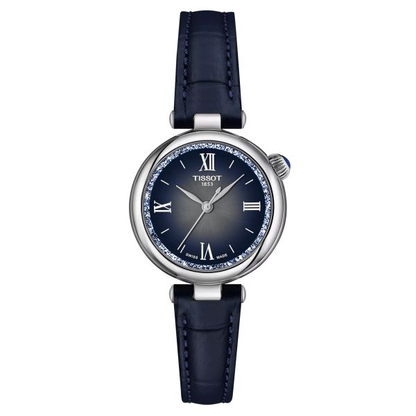 Montre Tissot Désir quartz cadran bleu clair bracelet cuir bleu 28 mm T152.010.16.038.01