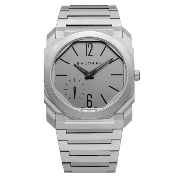 Bulgari Octo Finissimo automatic watch grey titanium dial titanium bracelet 40 mm 102713