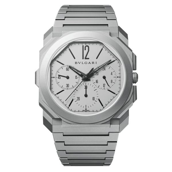 Bulgari Octo Finissimo Chronograph GMT automatic grey titanium dial titanium bracelet 42 mm 103068