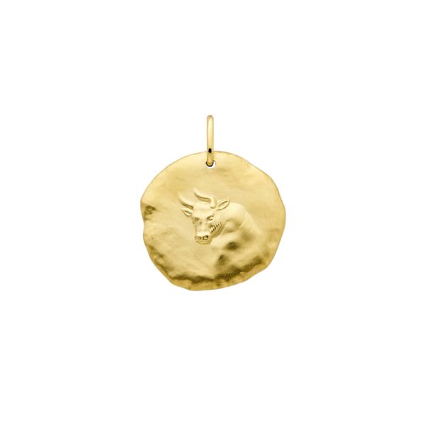 Arthus Bertrand Astro Taureau medal in yellow gold 23 mm