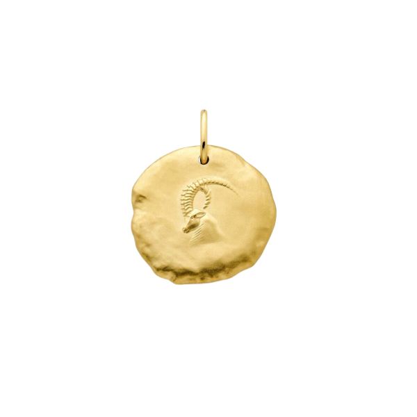 Arthus Bertrand Astro Capricorn medal in yellow gold 23 mm