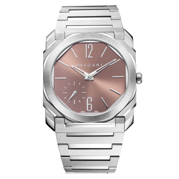 Bulgari Octo Finissimo automatic watch salmon dial stainless steel bracelet 40 mm 103856