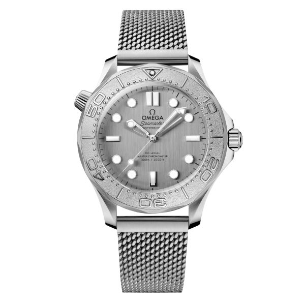 Omega Seamaster Diver 300m Co-Axial Master Chronometer steel dial mesh steel bracelet 42 mm