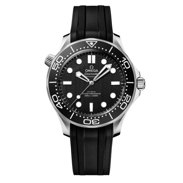 Montre Omega Seamaster Diver 300m Co-Axial Master Chronometer cadran noir bracelet caoutchouc 42 mm