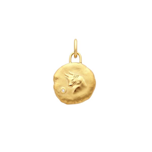 Arthus Bertrand Astro Taurus medal in yellow gold 15 mm