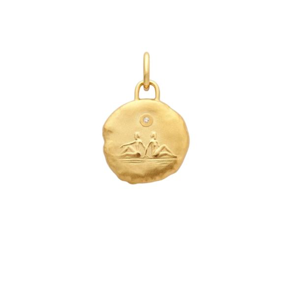 Médaille Arthus Bertrand Astro Gémeau en or jaune et diamant 15 mm