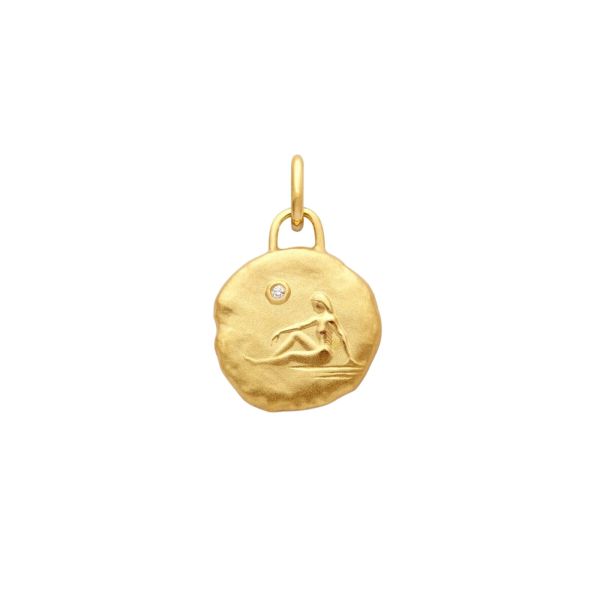 Arthus Bertrand Astro Virgin medal in yellow gold 15 mm