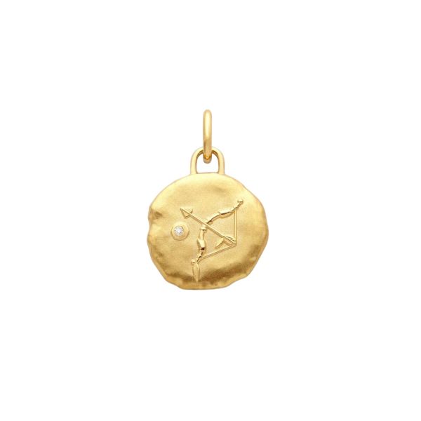 Arthus Bertrand Astro Sagittarius medal in yellow gold 15 mm