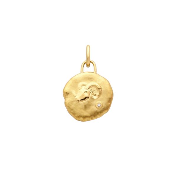 Arthus Bertrand Astro Aries medal in yellow gold 15 mm