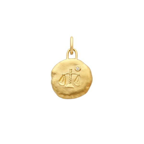 Arthus Bertrand Astro Libra medal in yellow gold 15 mm