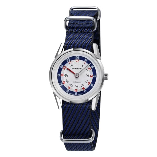 Lip MiniLIP quartz silver dial blue fabric strap 29 mm