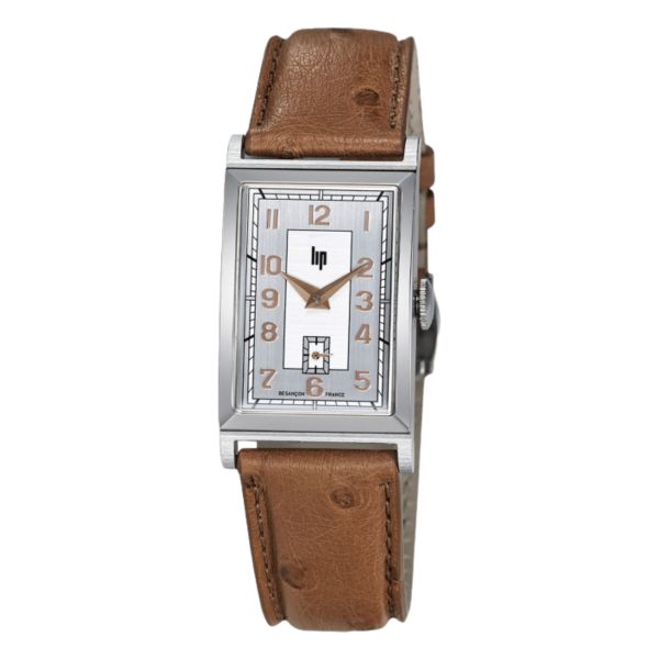 Lip Churchill T18 Original mechanical silver dial brown leather strap