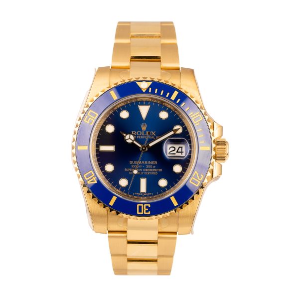 Montre Rolex Submariner Date or jaune 116618LB automatique 40 mm stickée