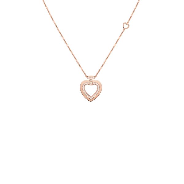 Fred Pretty Woman Sunlight Message Little necklace in rose gold and diamonds