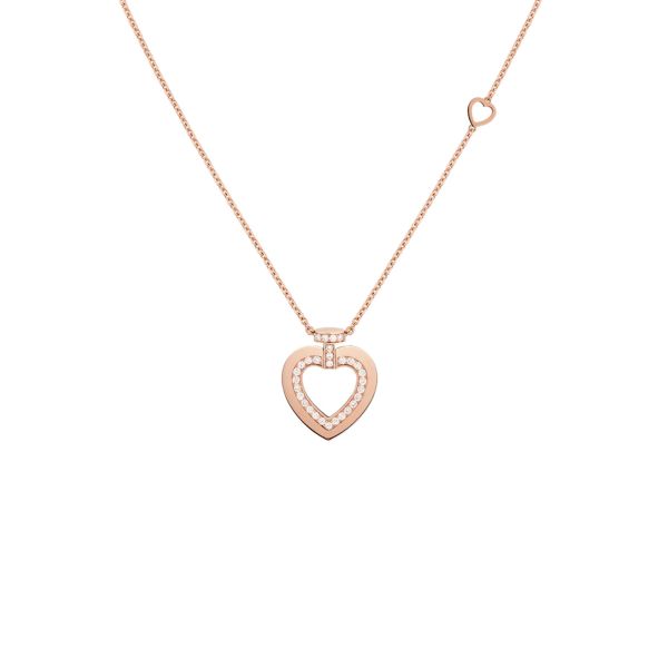 Fred Pretty Woman Sunlight Message Medium necklace in rose gold and diamonds