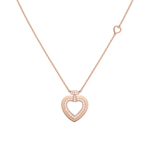 Fred Pretty Woman Sunlight Message Grand Model necklace in rose gold and diamonds