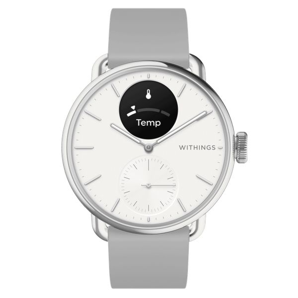 Withings ScanWatch 2 connected watch white dial white silicone strap 38 mm WSW 238 WHITE