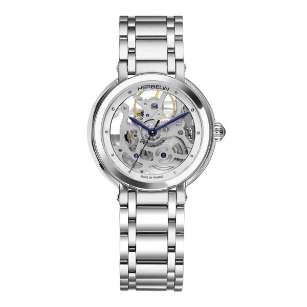 Herbelin Galet Automatic Skeleton steel bracelet 33,5 mm