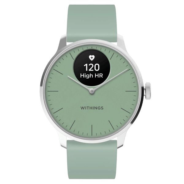 Withings ScanWatch Light connected watch green dial green silicone strap 37 mm WSW L GREEN