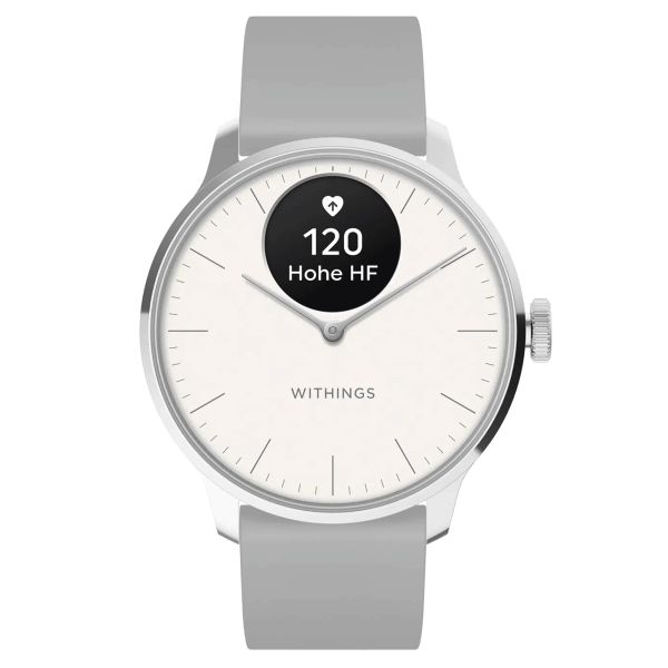 Withings ScanWatch Light connected watch white dial white silicone strap 37 m WSW L WHITE