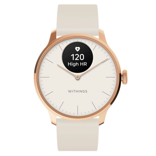 Montre connectée Withings ScanWatch Light cadran sable bracelet silicone sable 37 mm WSW L ROWHI