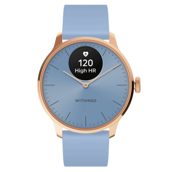 Montre connectée Withings ScanWatch Light cadran bleu bracelet silicone bleu 37 mm WSW L ROBLU