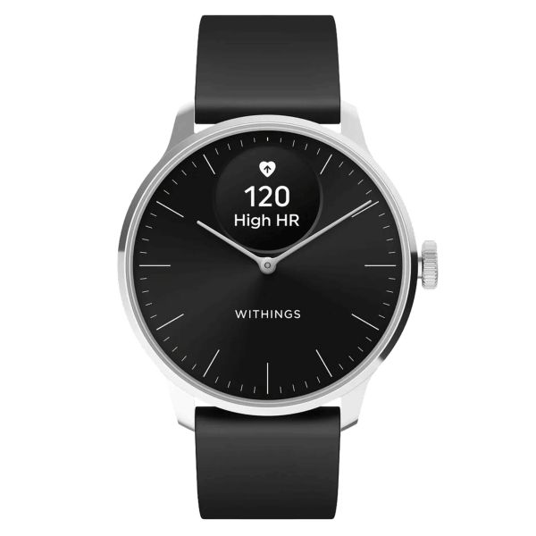 Withings ScanWatch Light connected watch black dial black silicone strap 37 mm WSW L BLACK