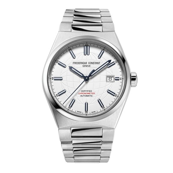 Frédérique Constant Highlife automatic COSC white dial steel bracelet 39 mm