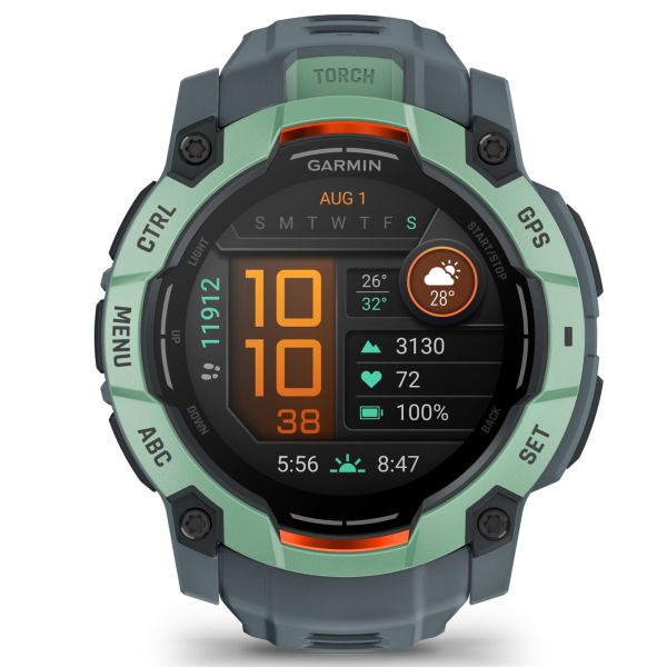 Montre Garmin Instinct 3 AMOLED bracelet silicone bleu crépuscule Edition Limitée 50 mm