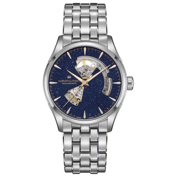 Hamilton Jazzmaster Open Heart Auto sparkling blue dial steel bracelet 42 mm