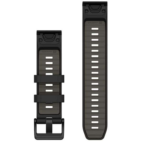 copy ofGarmin QuickFit® 20 Silicone Watch Band Black/Pebble Gray - Adaptable Fenix 42 and 43 mm