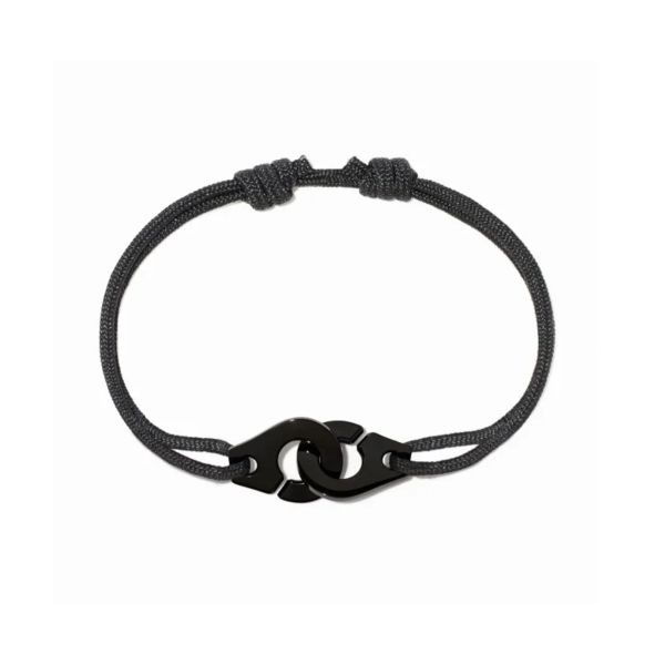 Bracelet Menottes dinh van R12 en titane sur cordon