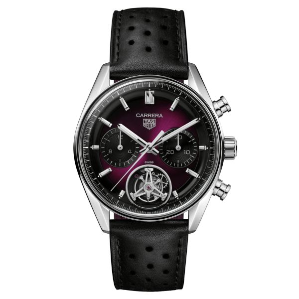 Montre TAG Heuer Carrera Chronograph Tourbillon "Glassbox" automatique 42 mm CBS5017.FC6605