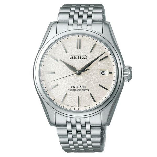 Montre Seiko Presage automatique cadran blanc bracelet acier 40,2 mm SPB463J1