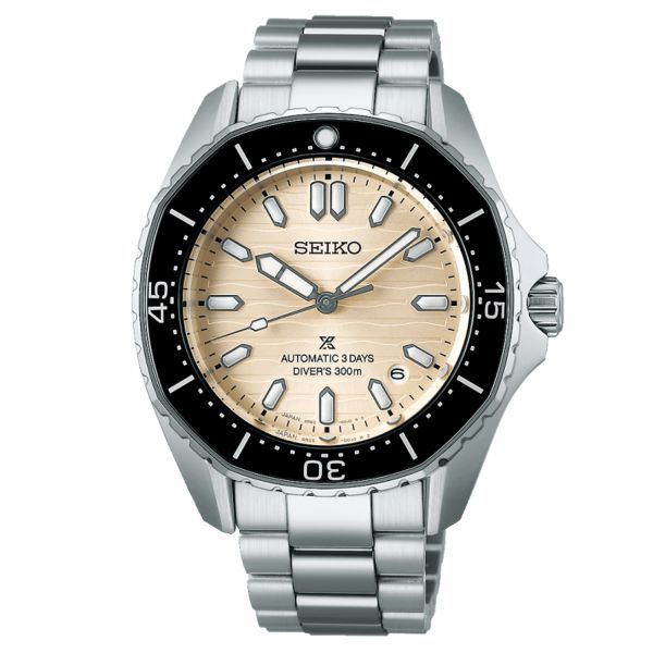 Montre Seiko Prospex Diver's 300M automatique cadran beige bracelet acier 40 mm SPB481J1