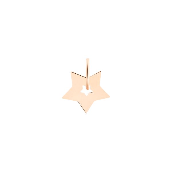 Ginette NY Mini feather charm pendant in rose gold 