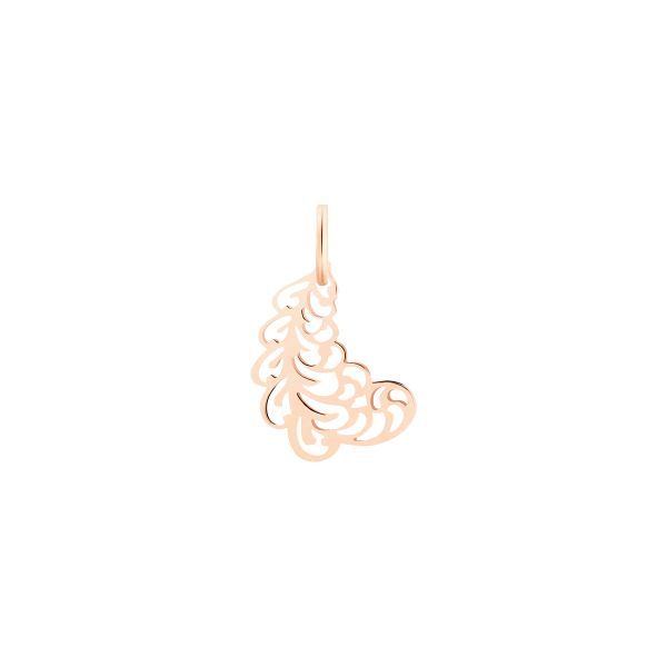 Pendentif Ginette NY Mini Feather charm en or rose 