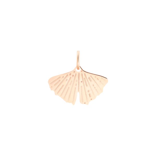 Ginette NY Mini gingko charm pendant in rose gold