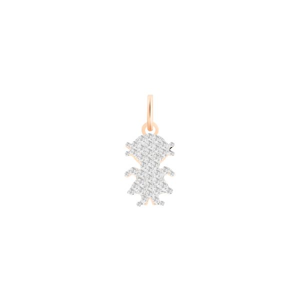 Ginette NY Girl charm pendant in diamond and rose gold