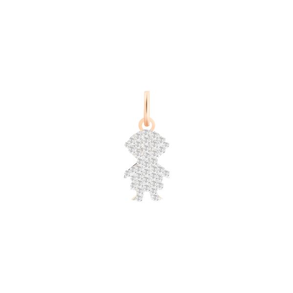 Ginette NY Boy charm pendant in diamond and rose gold