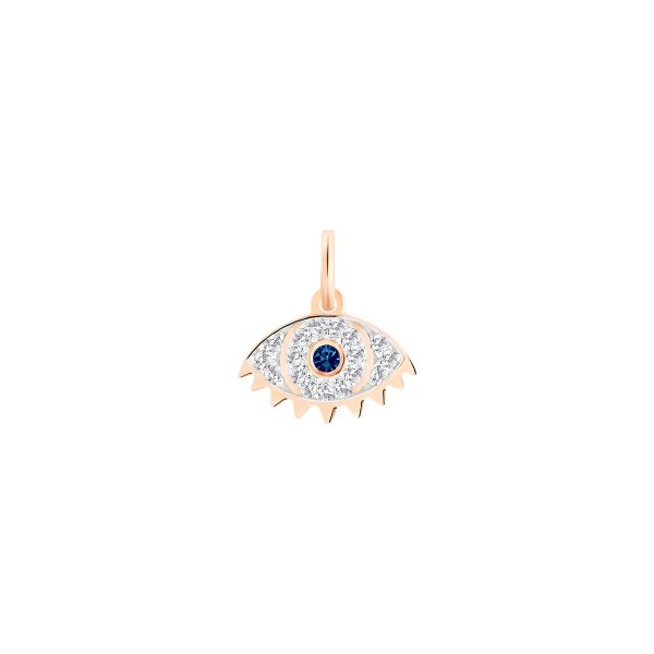 Ginette NY Ajna diamond pendant in rose gold and sapphire