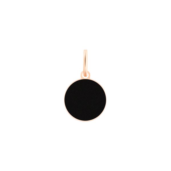 Ginette NY mini ever charm pendant in rose gold and onyx