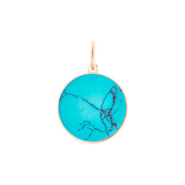 Pendant Ginette NY ever turquoise charm in rose gold 